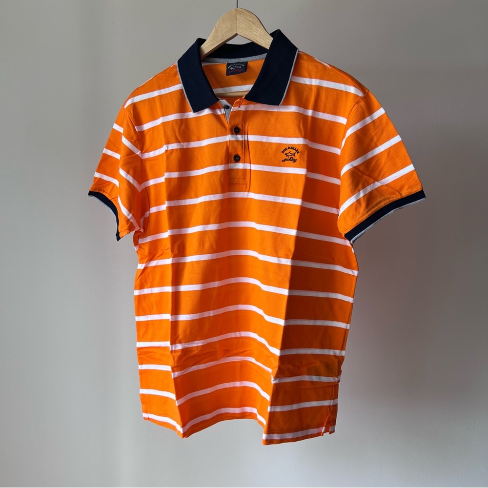 Paul & Shark Orange and White Polo